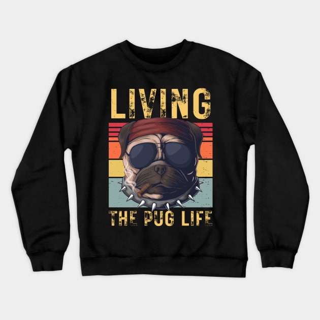 Living the Pug Life Crewneck Sweatshirt by KreativPix